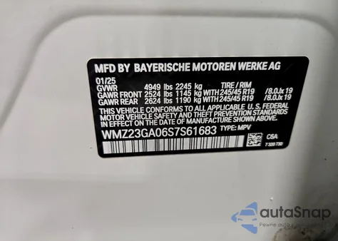 2025 Mini Countryman S All4 z USA, uszkodzony, nr VIN WMZ23GA06S7S61683